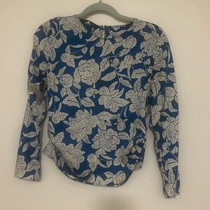 Blue Floral Satin Zara top